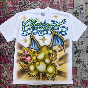 Hand Airbrushed Custom Charizard Pokemon Shirt